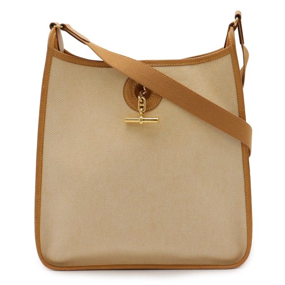 HERMES Cream Leather Shoulder Bag - Picture 1 of 10